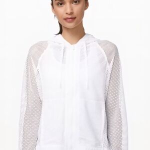 Lululemon Mesh On Mesh Full Zipper Jacket, White, Size 6